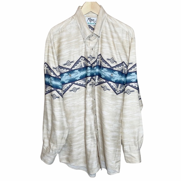 Roper Vintage Men's Western Aztec Button Down Shirt Size XL - Picture 1 of 9